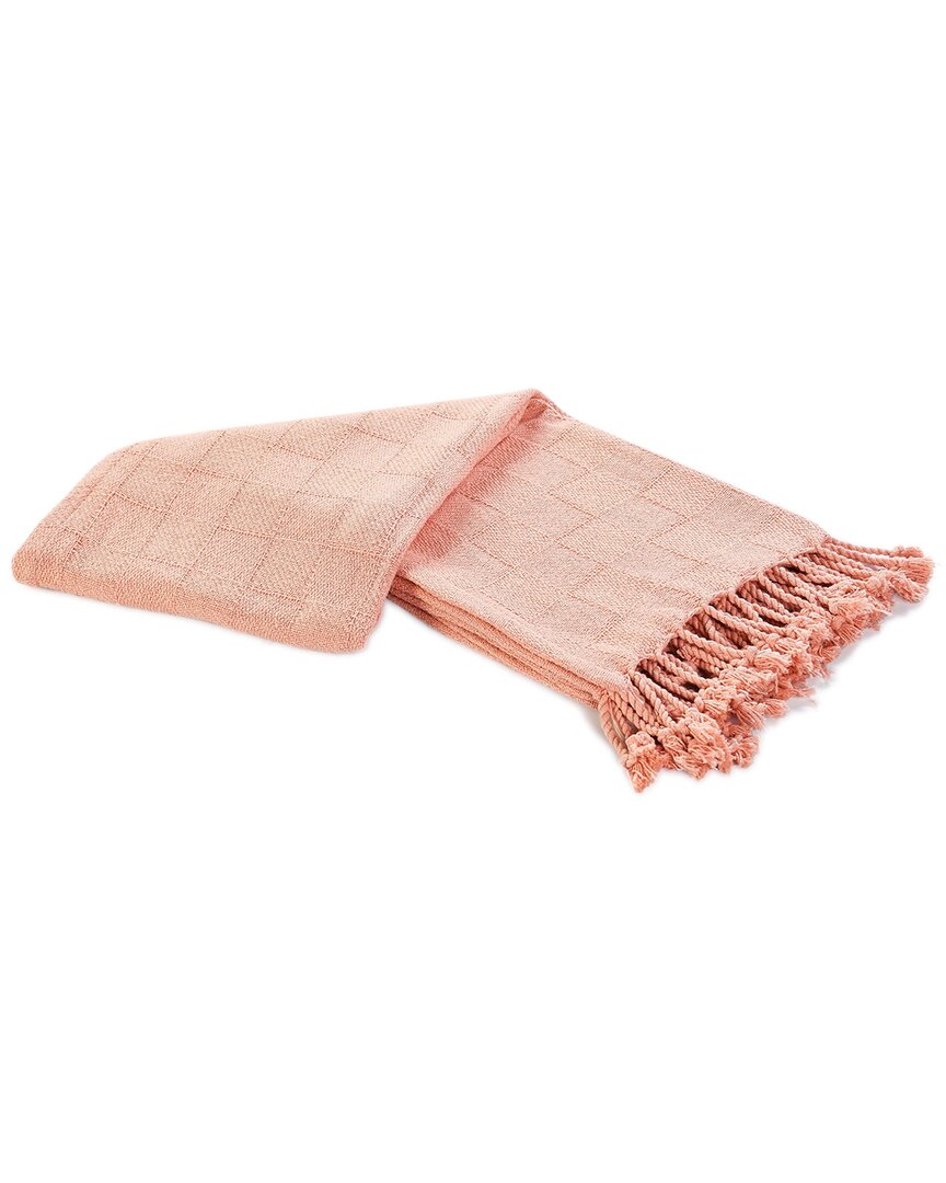 Ox Bay Heather Solid Coral Throw Blanket