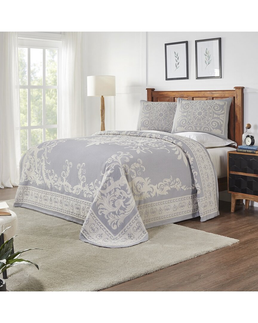 Superior Adalie Vintage Medallion Lightweight Woven Jacquard Oversized Bedspread Set In Blue