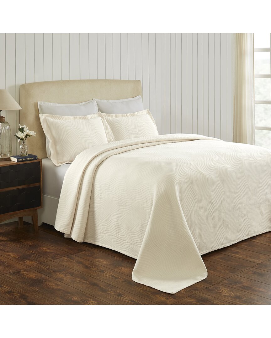 Superior Cascade Jacquard Matelasse 3pc Bedspread Set In Ivory