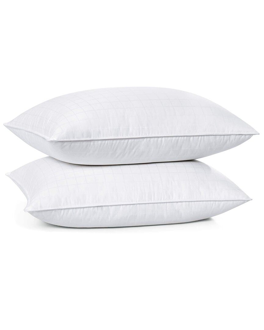 Unikome 2pk Goose Down And Feather Bed Pillow In White
