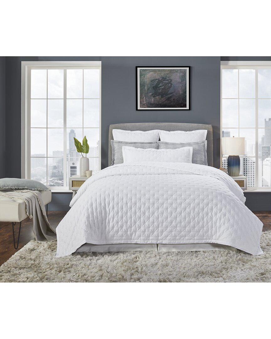 Orchids Lux Home Oscar Tufted Cotton Sateen Quilt In White