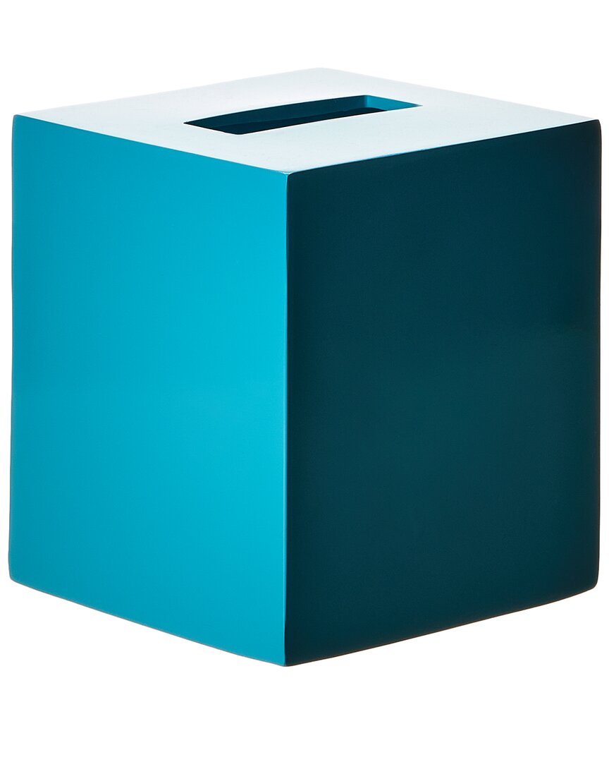 Jonathan Adler Lacquer Tissue Box In Blue