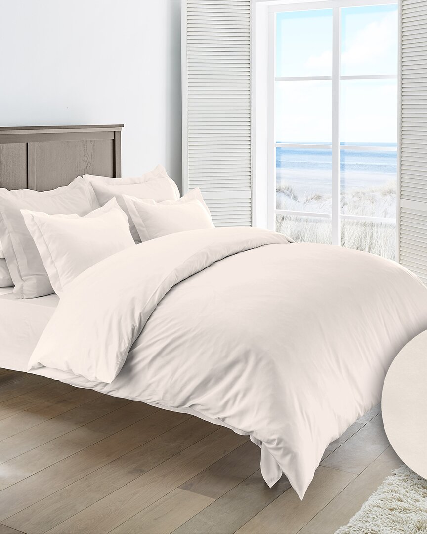 Dormisette 250 Thread Count Luxury German Flannel Ultra Soft Duvet Cover Set In White