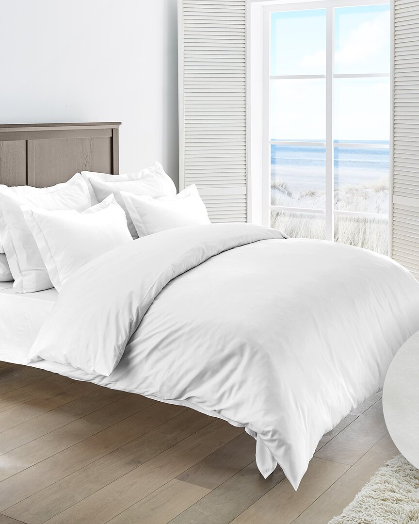 Dormisette 250 Thread Count Luxury German Flannel White Ultra Soft Duvet Set In White