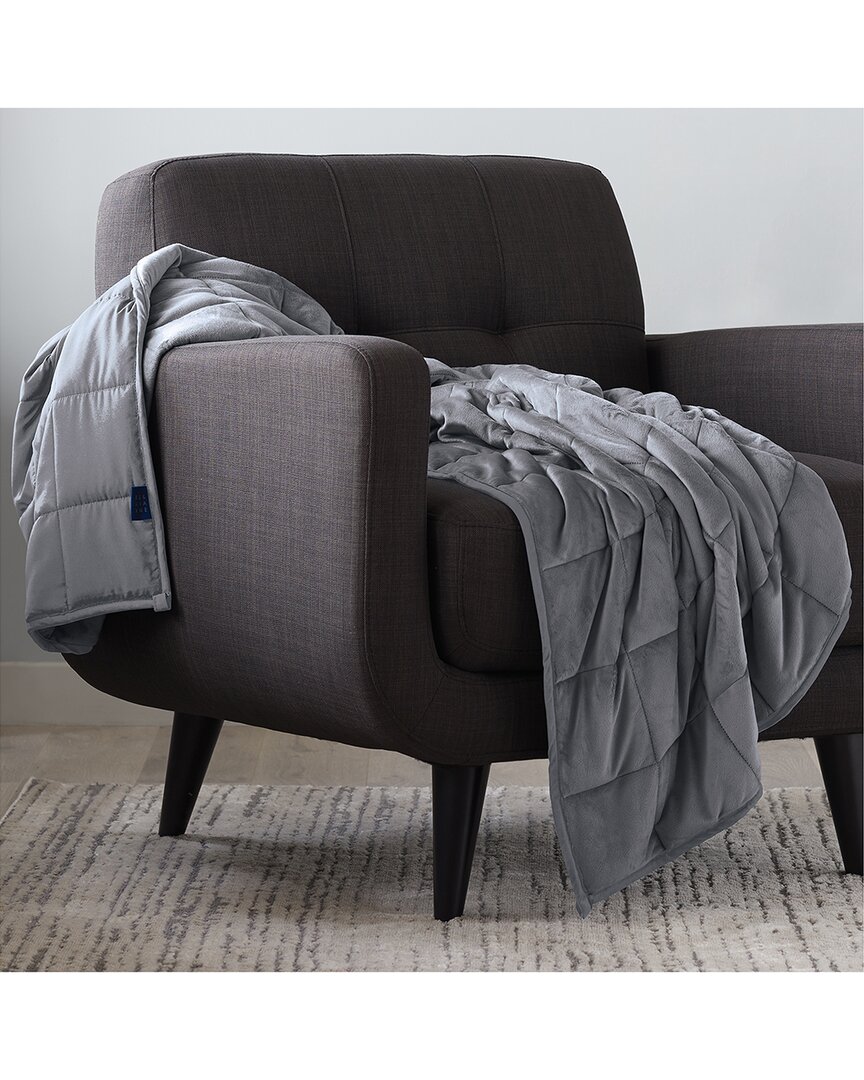 Ella Jayne Reversible Weighted Anti-anxiety Blanket In Grey