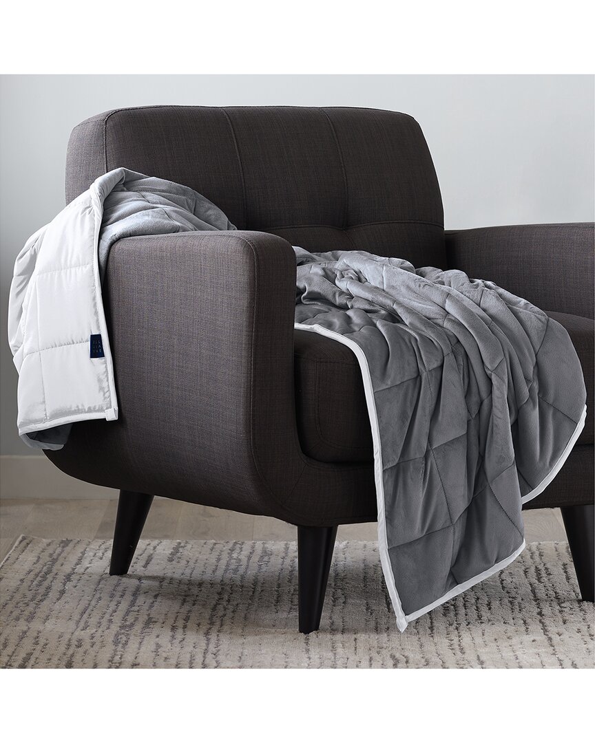 Ella Jayne Reversible Weighted Anti-anxiety Blanket In Grey