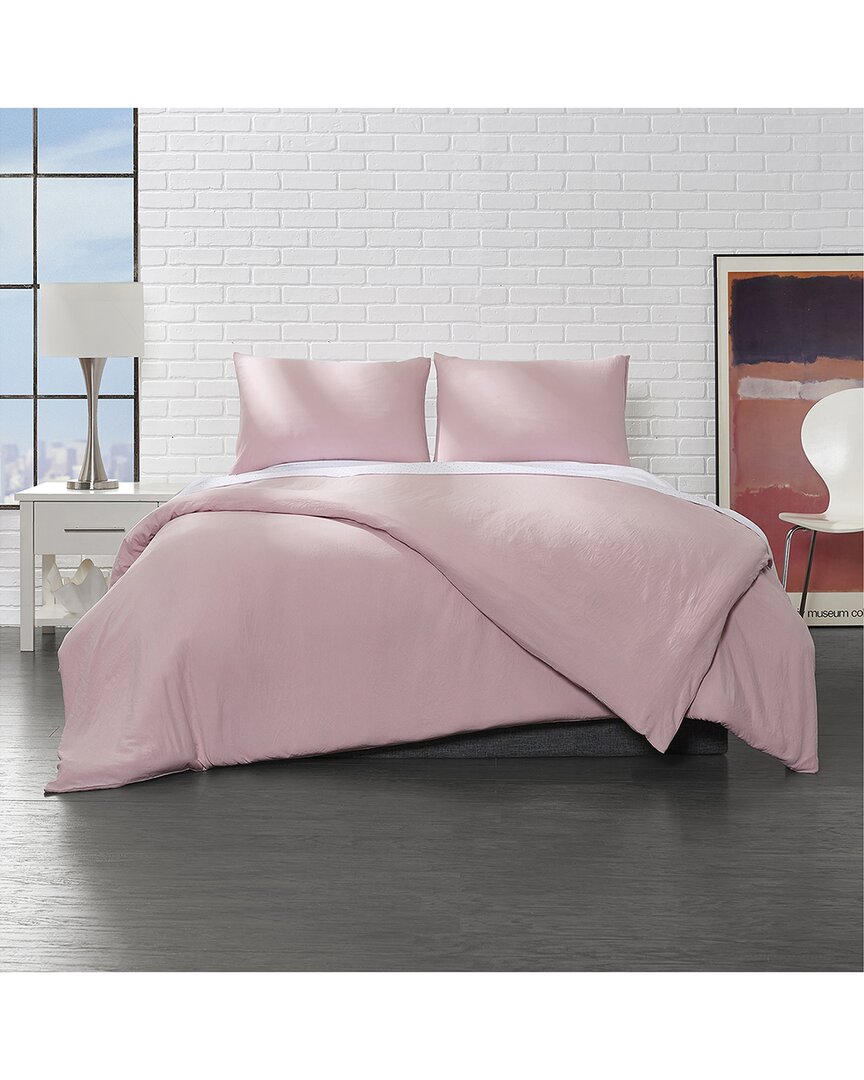 Shop Ella Jayne Super Soft Triple Brushed Microfiber Duvet Cover Set In Pink