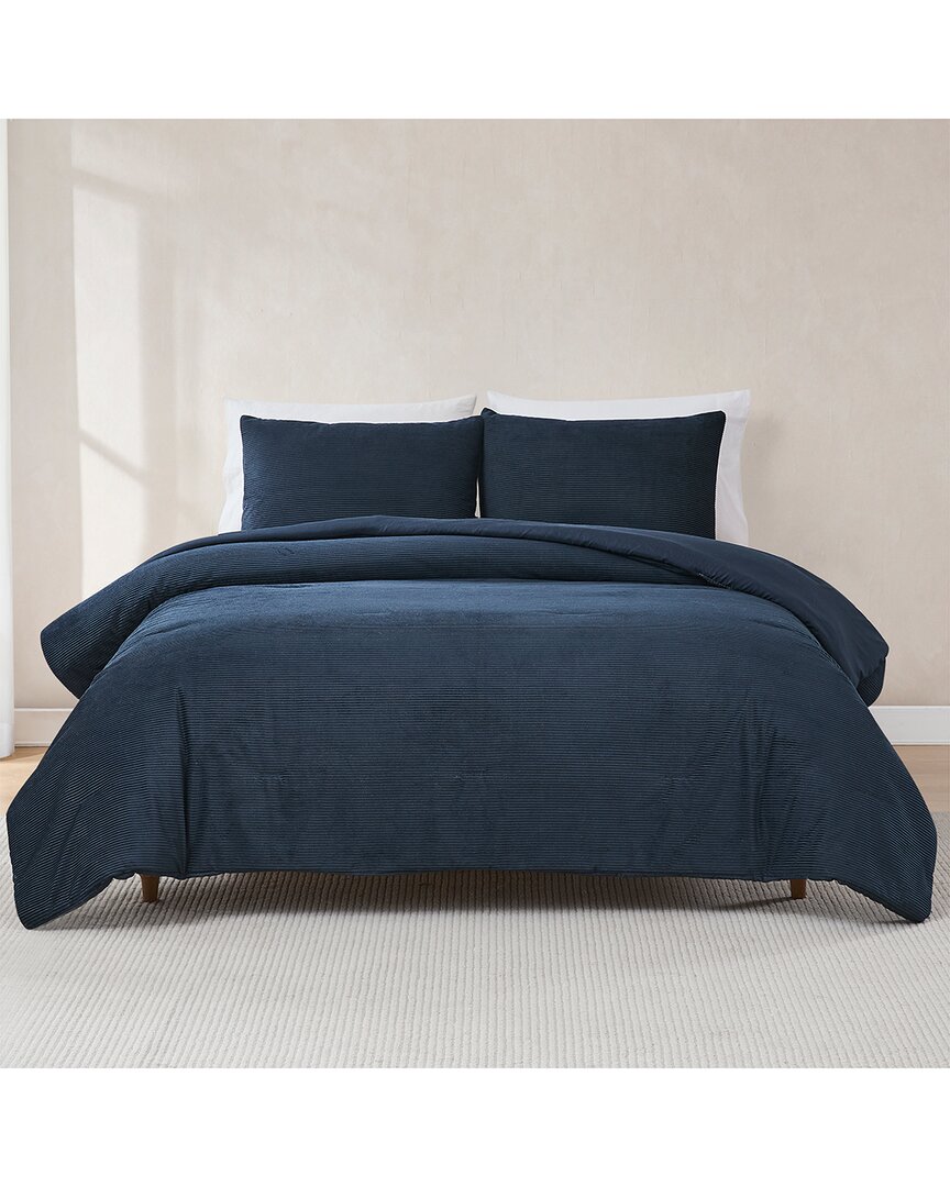 Lush Decor Lush Décor Arden Ribbed Corduroy Comforter Set In Blue