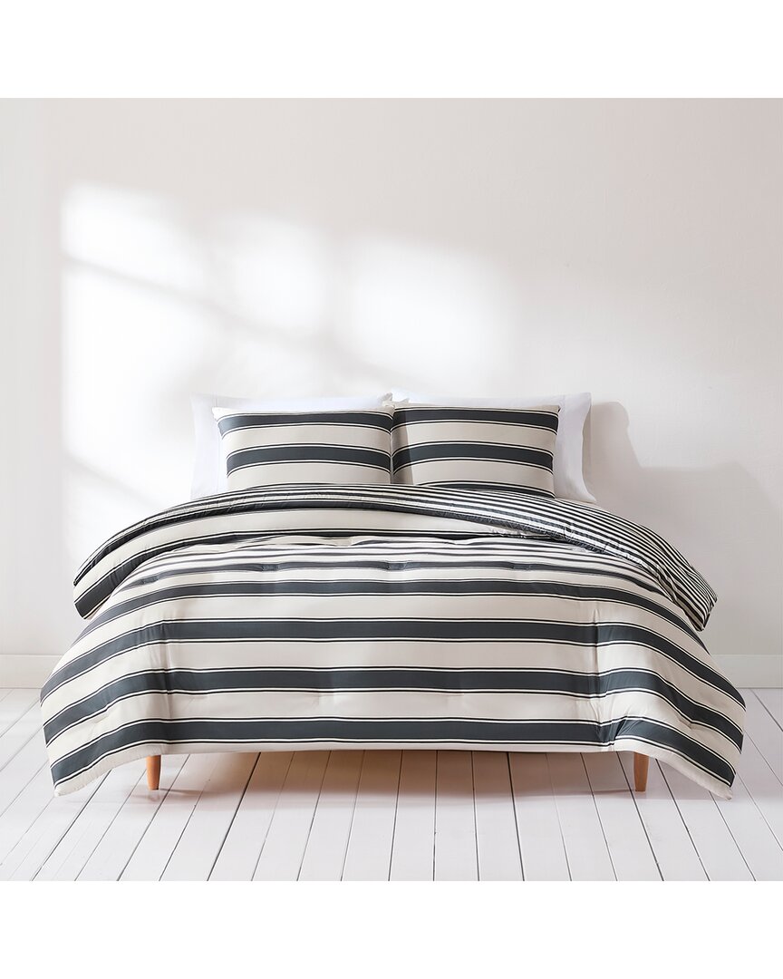Lush Decor Lush Décor Gale Cabana Stripe Comforter Set In Neutral