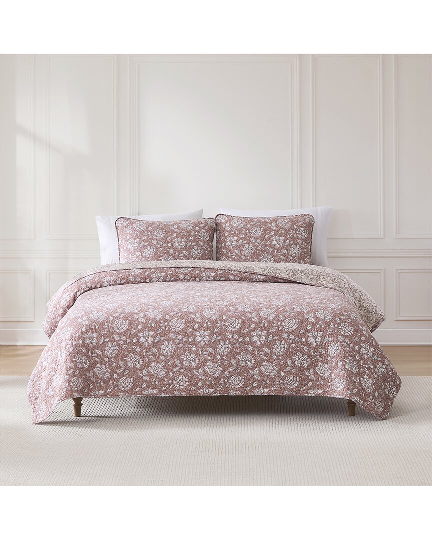 Lush Decor Lush Décor Zara Floral Block Reversible Cotton Quilt Set In Multi