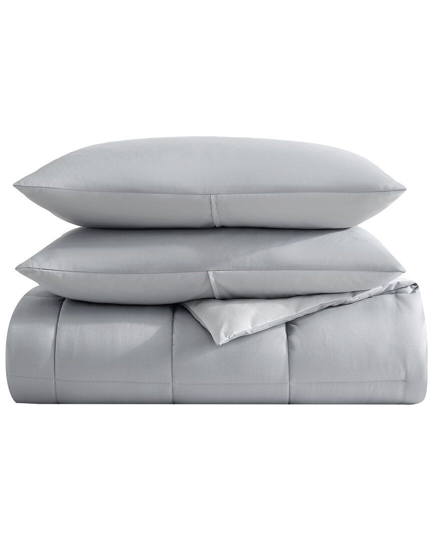 Nautica Longdale Solid Soft Microfiber Comforter Bedding Set In Grey