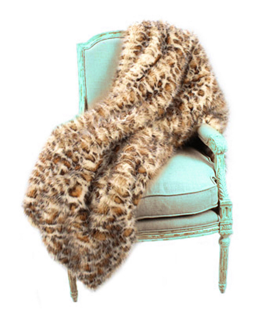 Shop Faux Addict Ivory Panther Faux Fur Throw