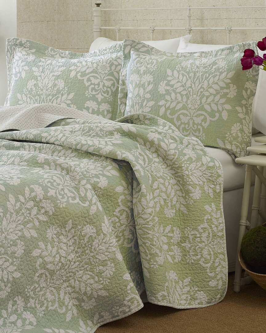 Laura Ashley Rowland Quilt Set In Green