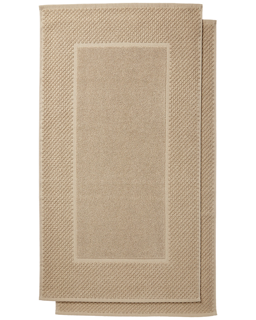 Chortex Honeycomb Set Of 2 Turkish Cotton Bath Mats In Brown