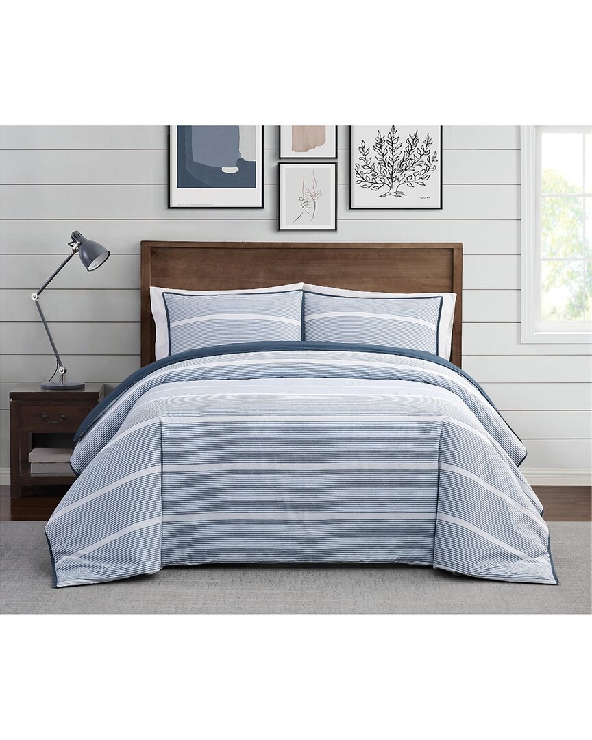 Brooklyn Loom Niari Yarn Dye Stripe Blue Comforter Set