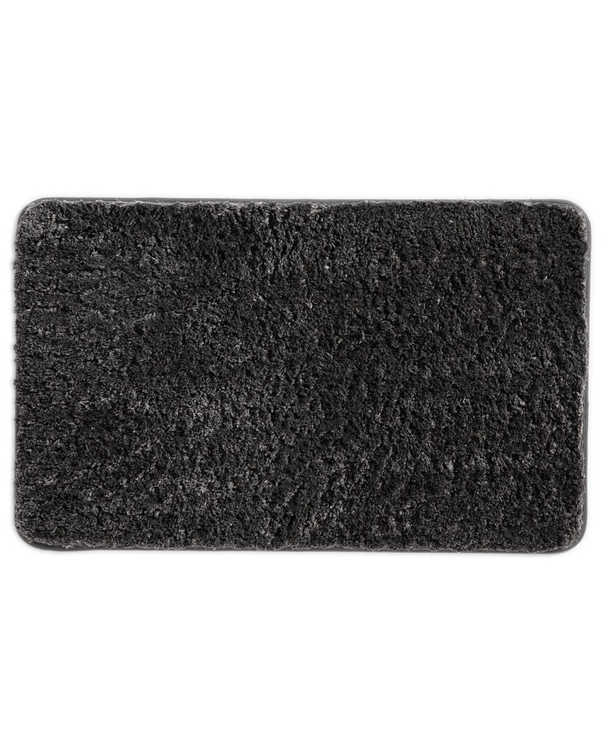 Home Collection Plush Absorbent Bath Mat With Anti-skid Rubber Backing In Black