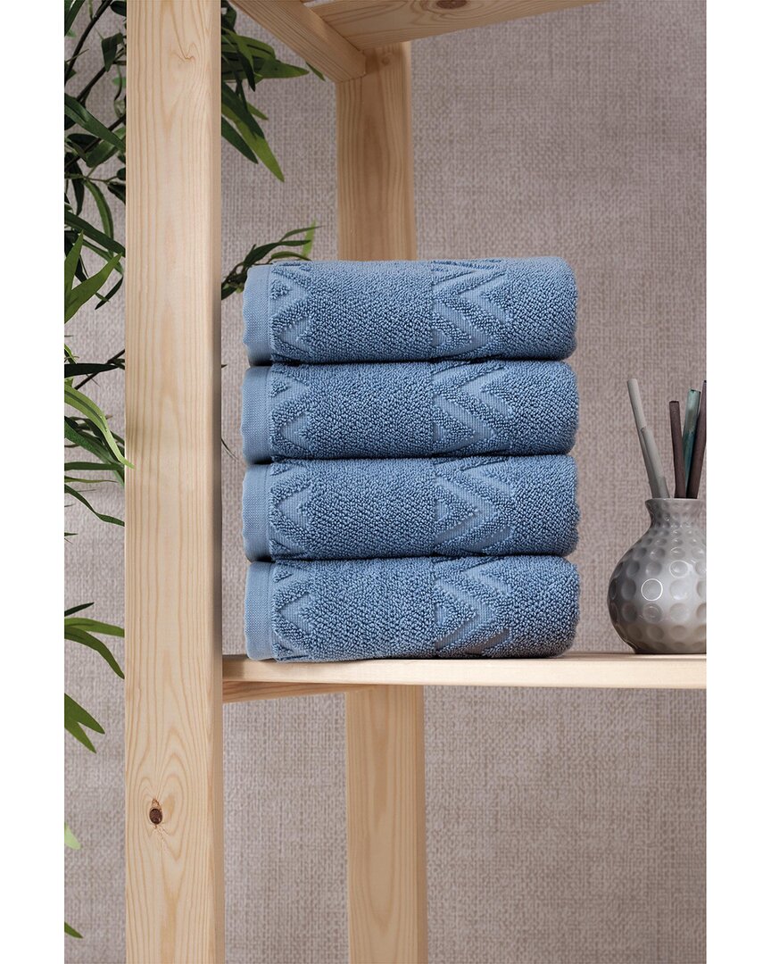 Ozan Premium Home Sovrano 4pc Hand Towels In Blue