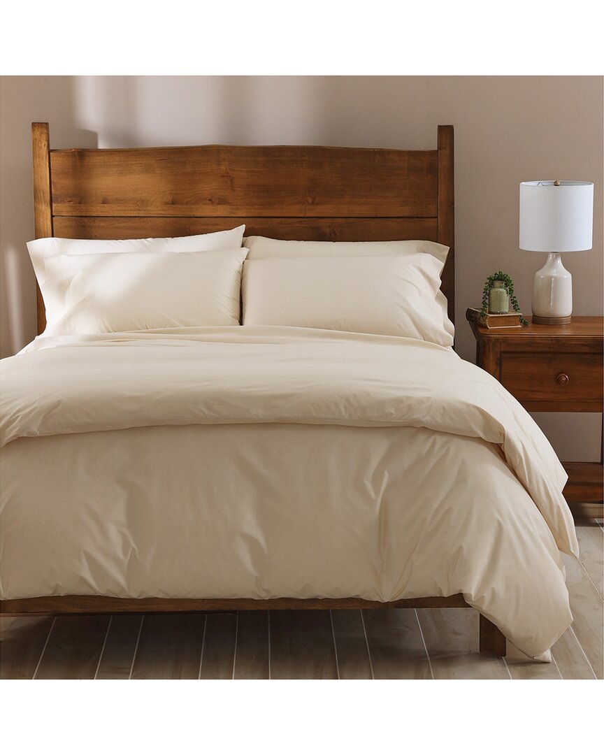 Cuddledown Katahdin Undyed Organic Percale Comforter Cover In Neutral