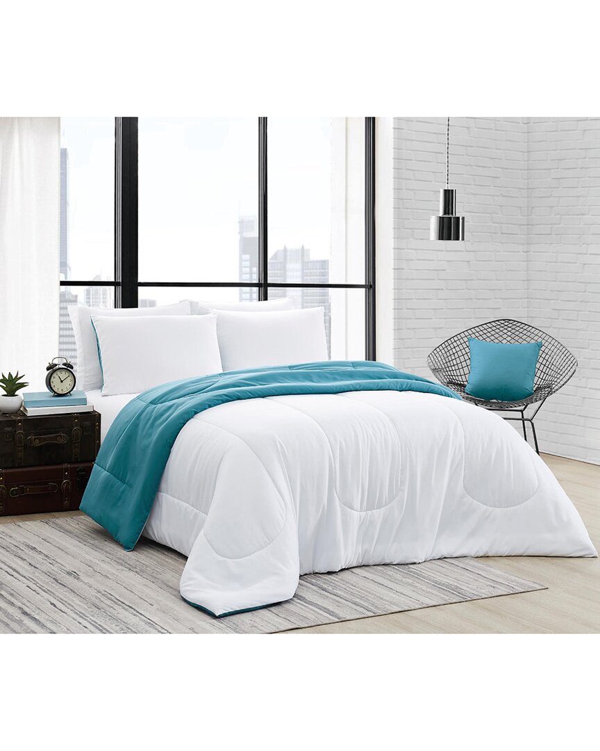 Fubu Solid Brushed Reversible White/comforter Set