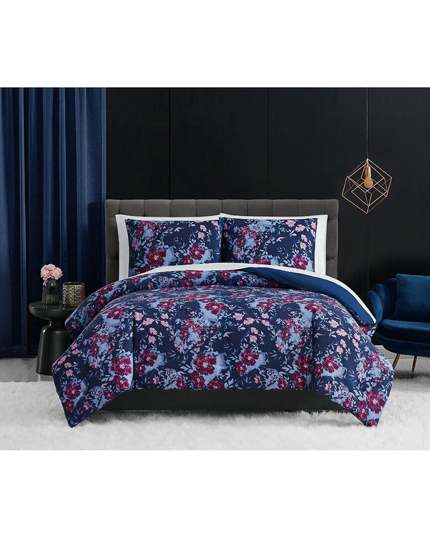Badgley Mischka Home Midnight Garden Comforter Set In Multi