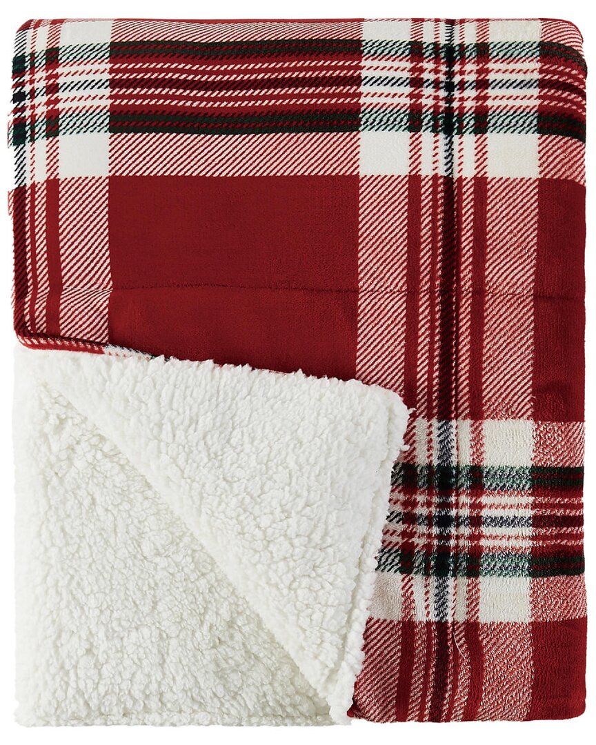 Shop London Fog Cabin Faux Fur Throw In Gift Box In Red
