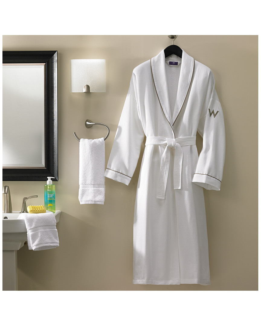 W Hotels Dnu Brand Restriction Textured Cotton Robe In Nocolor