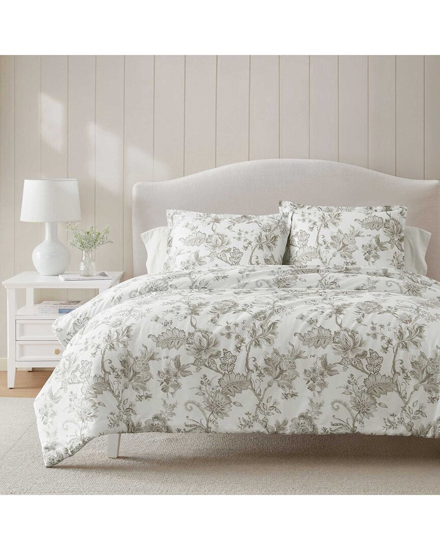 Martha Stewart Avery Floral 100% Cotton Sateen Comforter Set