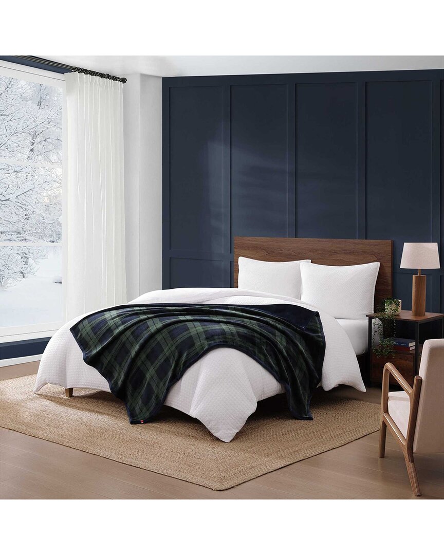 Tommy Hilfiger Edinburgh Tartan Plush Throw Blanket In Blue