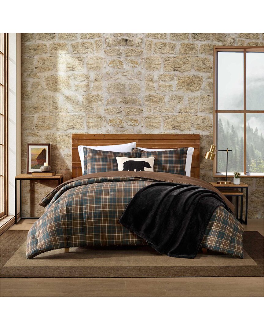 Eddie Bauer Huntley Plaid Comforter Set In Green