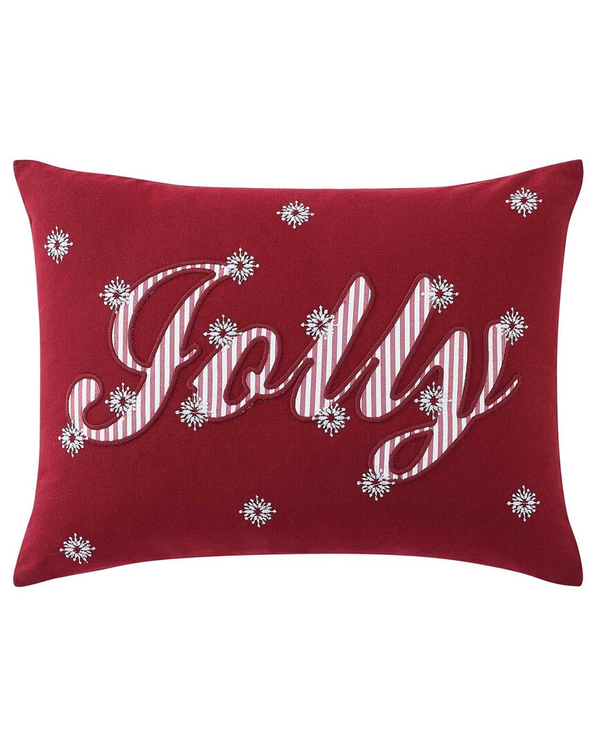 Tommy Bahama Jolly Stripe 100% Cotton Percale Decorative Pillow In Red