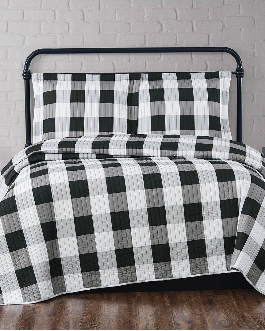 Shop Truly Soft Everyday Buffalo Plaid Quilt Set In Black