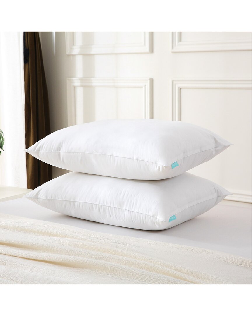 Shop Waverly Set Of Two 233 Thread Count White Feather & Down Blend Pillows