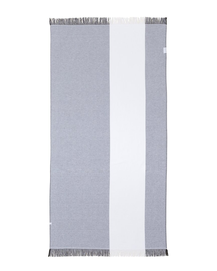 Barefoot Dreams Bold Stripe Organic Cotton Oversized Towel In Gray