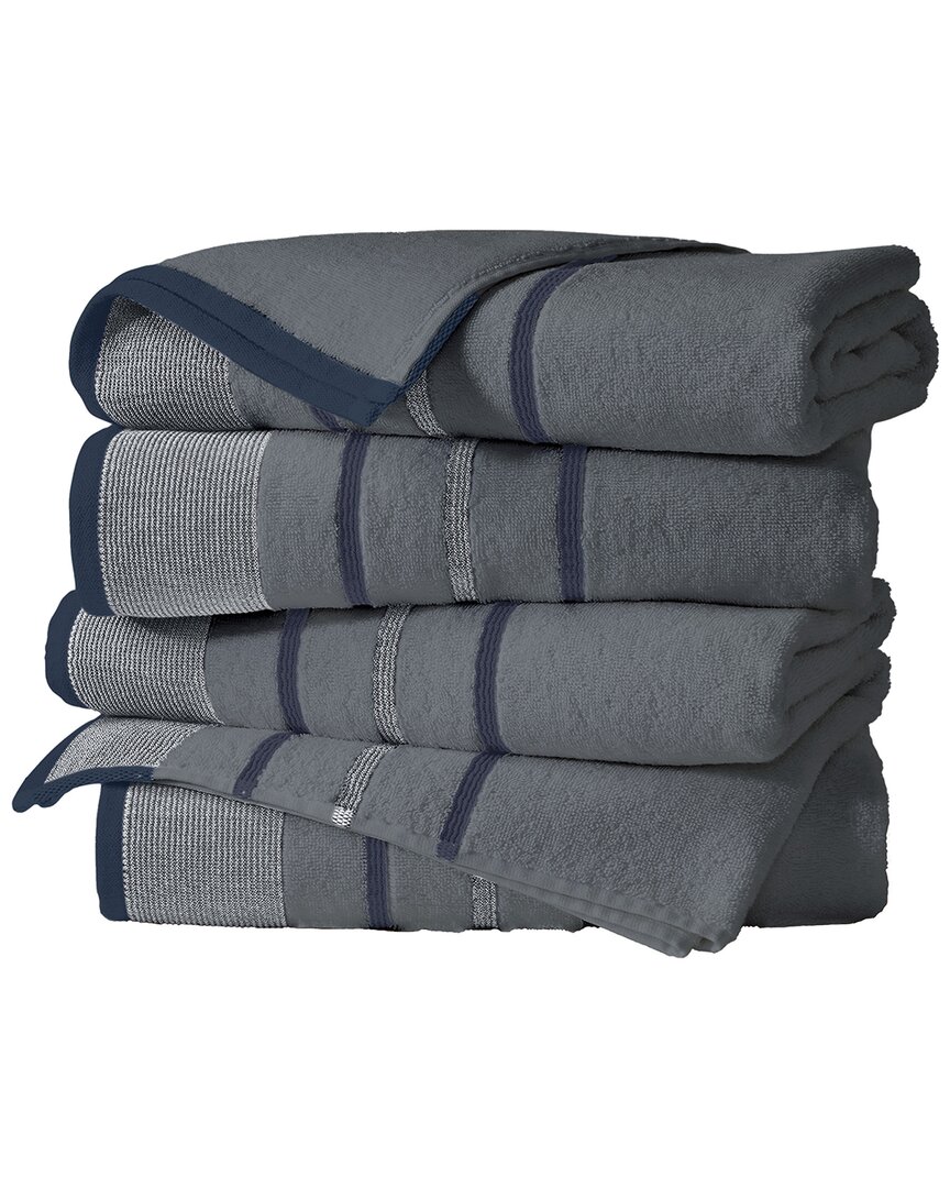 Linery & Co Luxury Cotton Decorative Towel Set In Gray