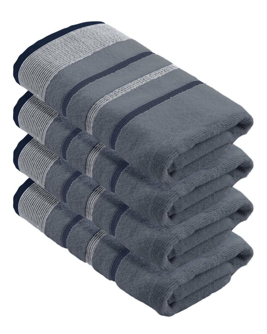 Linery & Co Luxury Cotton Decorative Towel Set In Gray