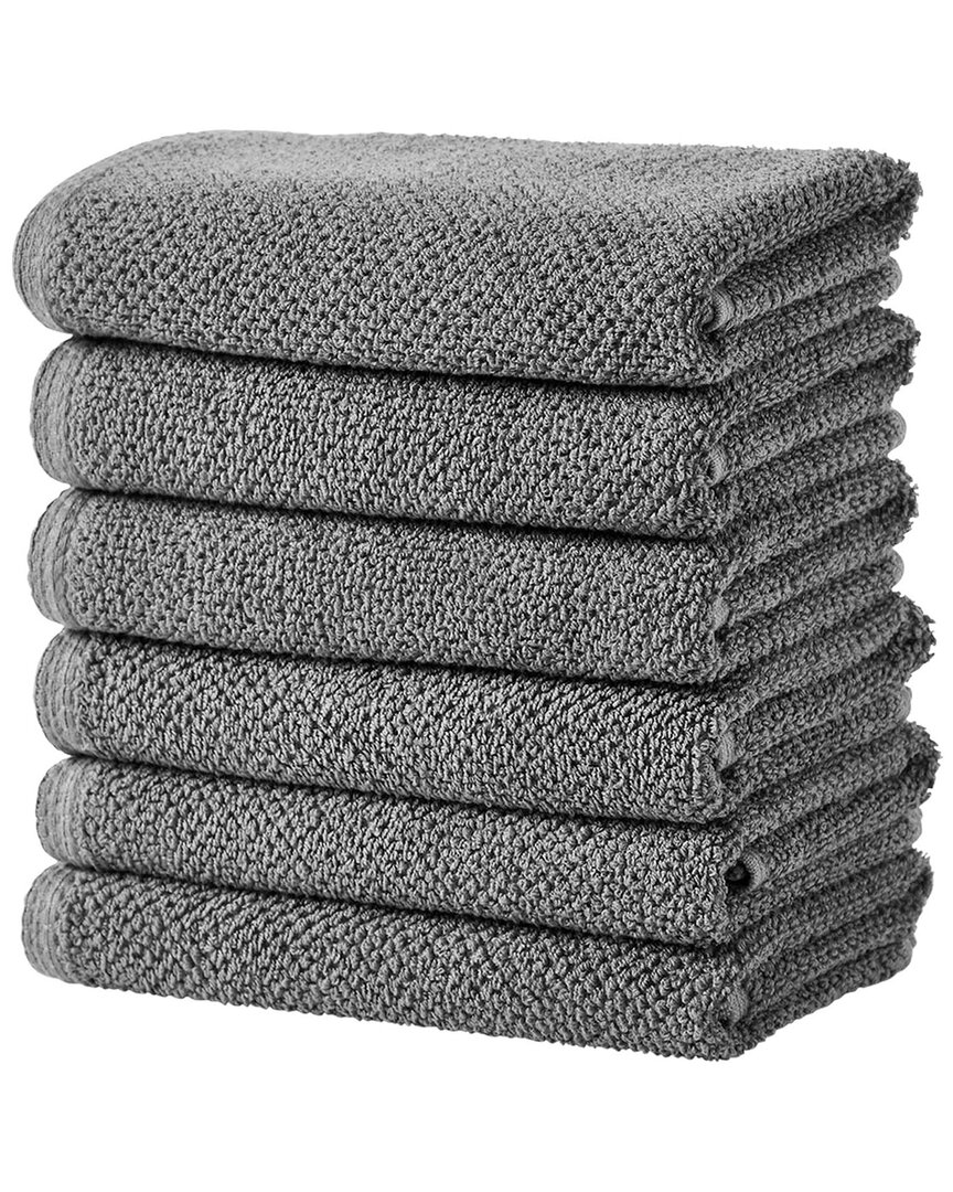 Linery & Co Luxury Cotton Textured Bath Towel In Gray