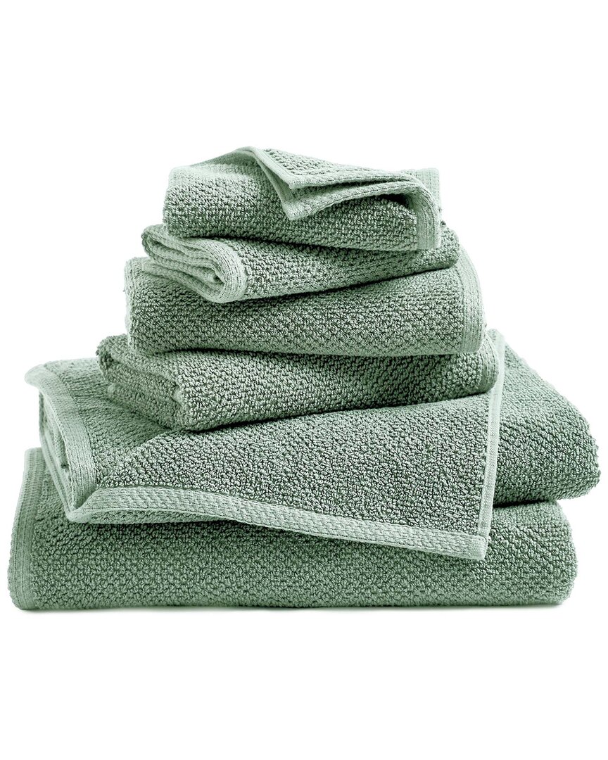 Linery & Co Luxury Cotton Textured Bath Towel In Green