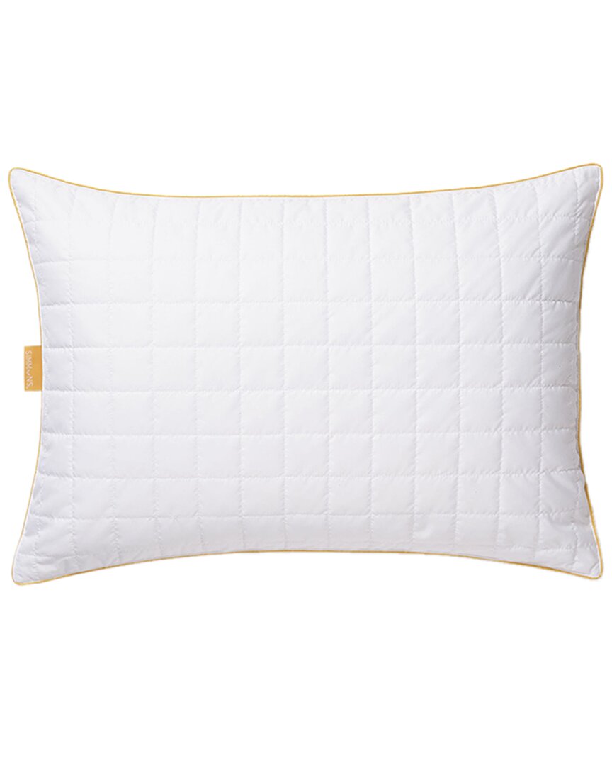 Simmons Box Quilted Prime Feather Fill Downproof Microfiber Pillow In White