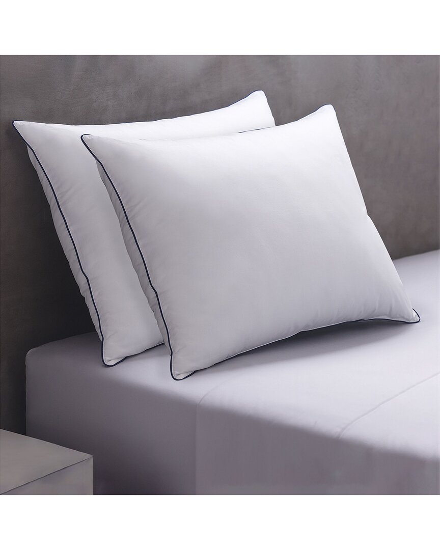 Weatherproof Set Of 2 Soft Touch Microfiber Bbouce Back  Pillows In White