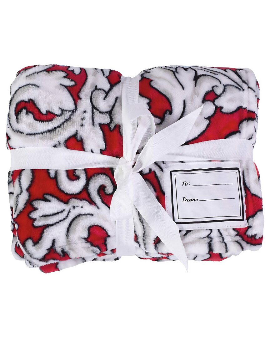 Steel Mill & Co . Acanthus Cozy Blanket In Red