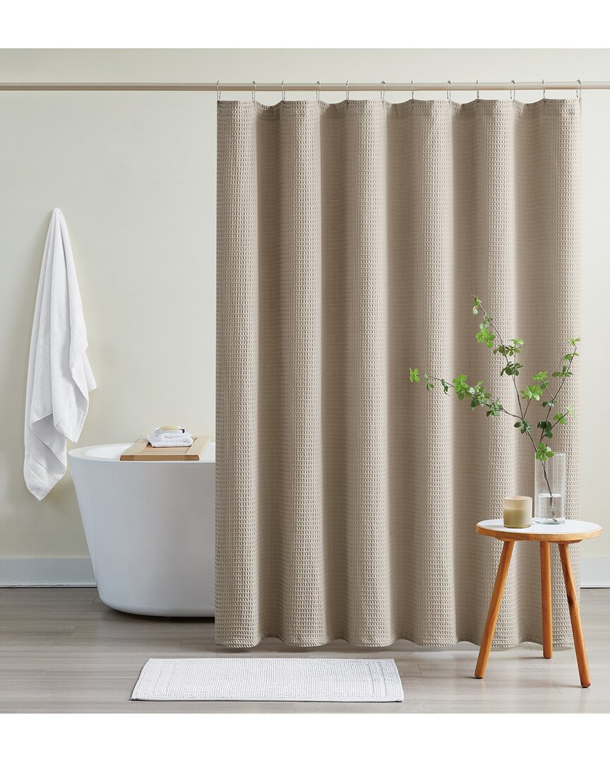 Cannon Heritage Cotton Waffle Shower Curtain In Brown