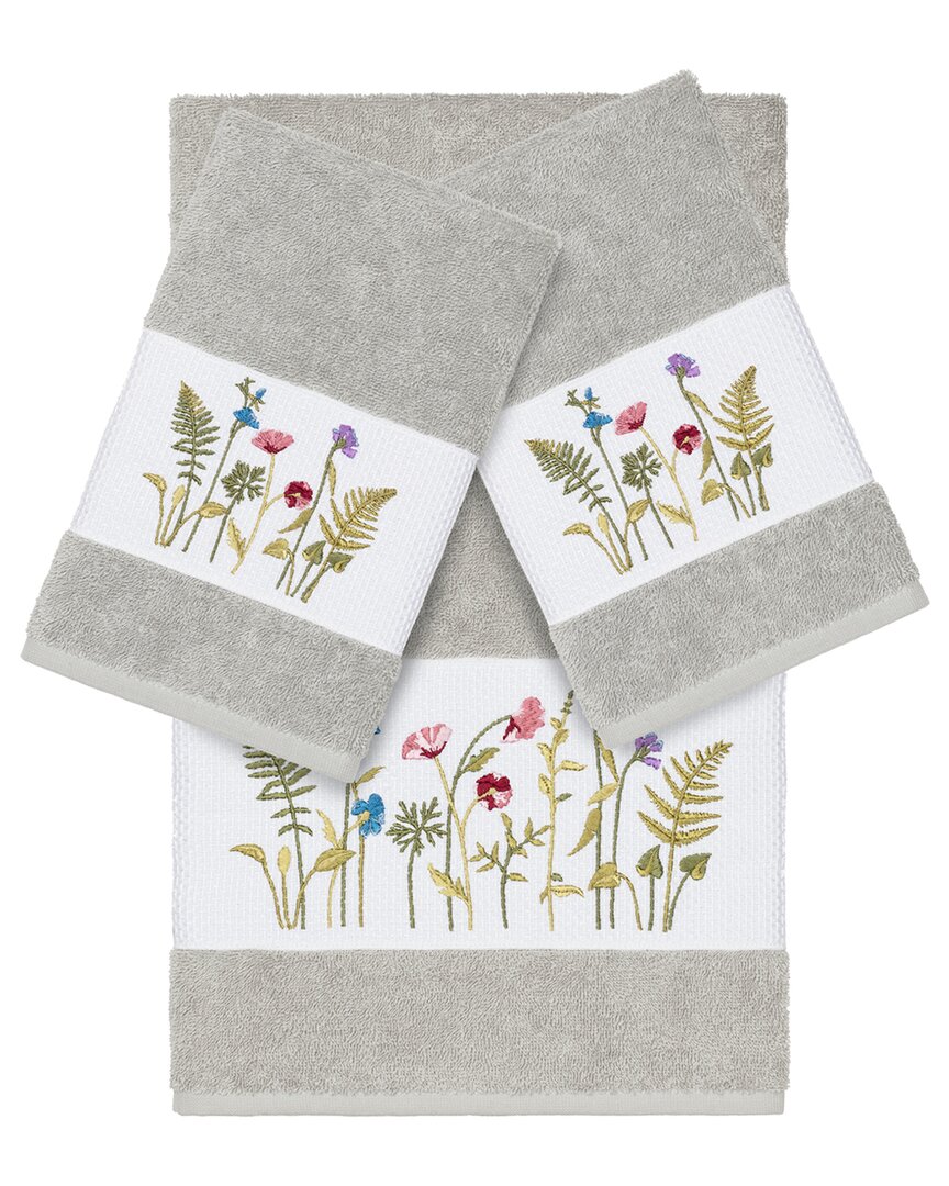 Linum Home Textiles White Colton 2 Piece Embellished Hand Towel Set