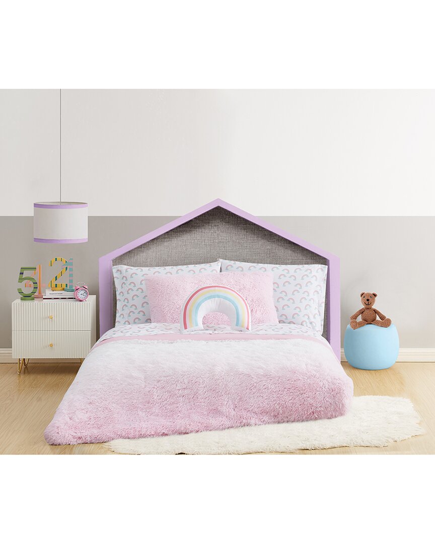 Mason And Mollie Mason & Mollie Ombre Shag Comforter In Pink