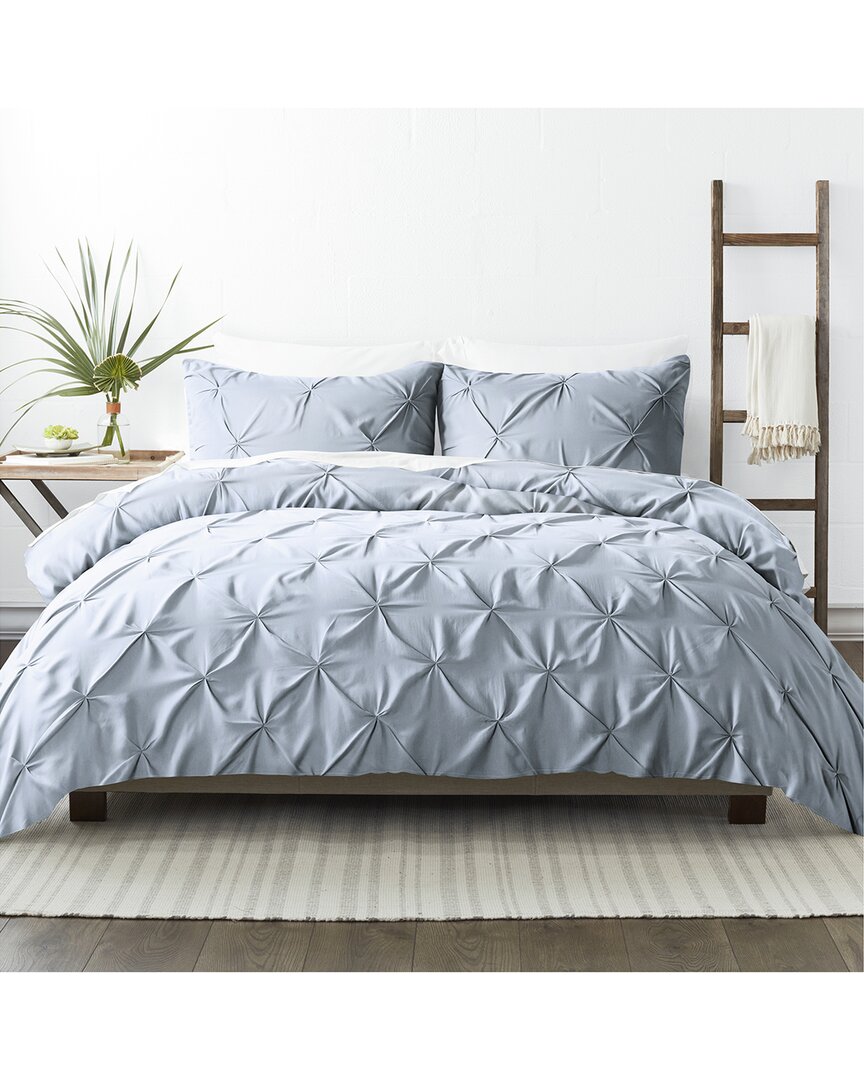 Home Collection Ultra Soft 3pc Pinch Pleat Light B In Blue