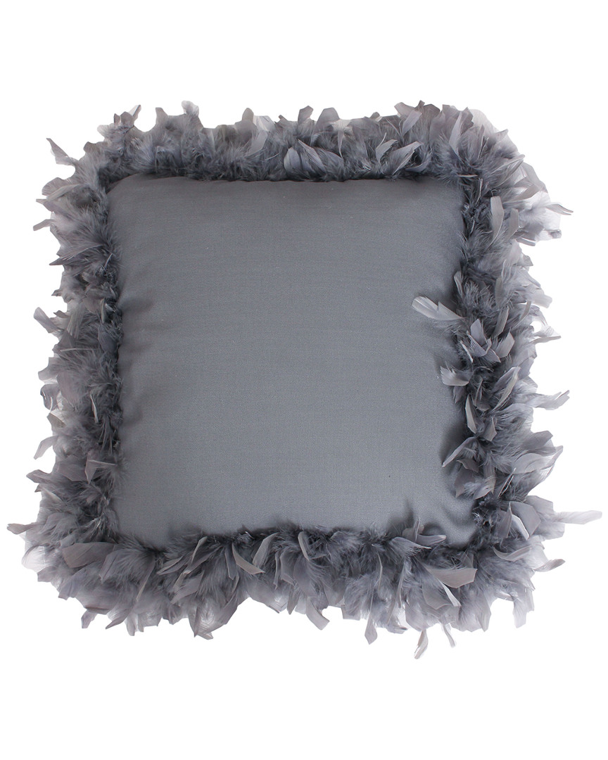 Jimco Charcoal Mary Faux Linen Pillow In Gray