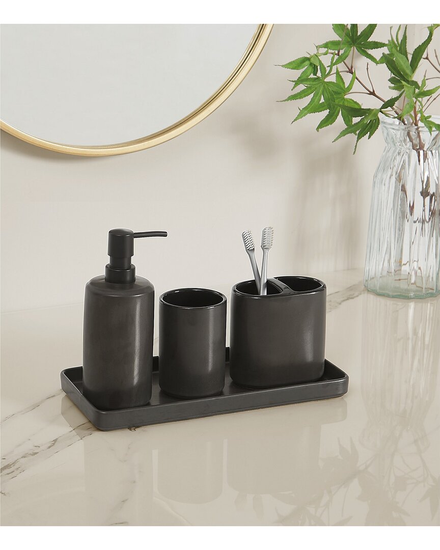 Brooklyn Loom Eli Bronze 4pc Bath Accessory Set In Brown