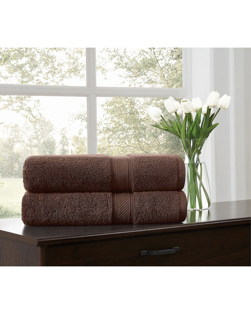Royal Velvet Regal Plush 2pc Bath Sheet In Brown