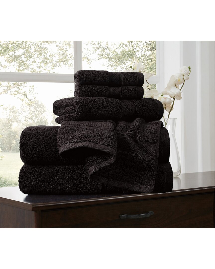 Royal Velvet Regal Plush 6pc Towel Set In Black