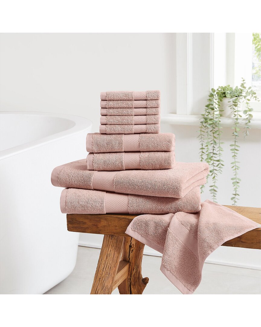 Cannon Luxe Turkish Cotton Blush 10pc Towel Set In Pink