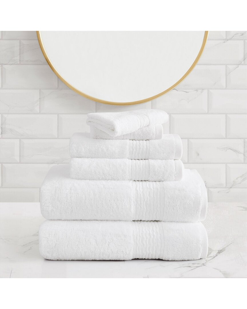 Badgley Mischka Cotton Tencel™ Oversized 6pc Towel Set In White